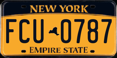NY license plate FCU0787