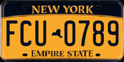 NY license plate FCU0789