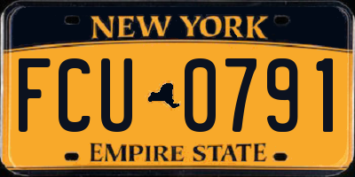 NY license plate FCU0791