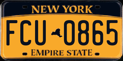 NY license plate FCU0865
