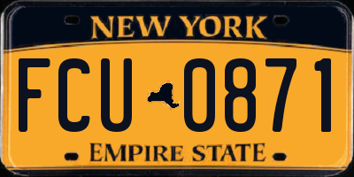 NY license plate FCU0871