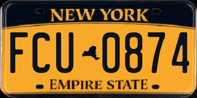 NY license plate FCU0874