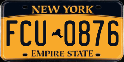 NY license plate FCU0876