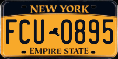 NY license plate FCU0895