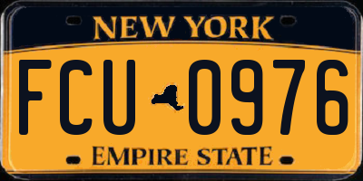 NY license plate FCU0976