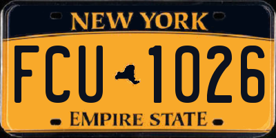 NY license plate FCU1026