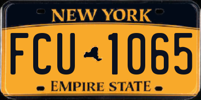 NY license plate FCU1065
