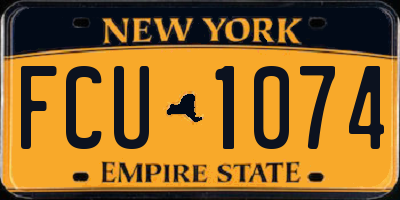 NY license plate FCU1074