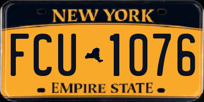NY license plate FCU1076