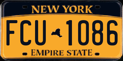 NY license plate FCU1086