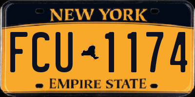 NY license plate FCU1174