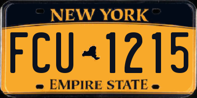 NY license plate FCU1215