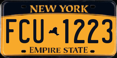 NY license plate FCU1223