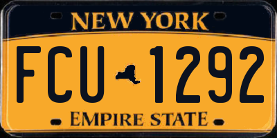 NY license plate FCU1292