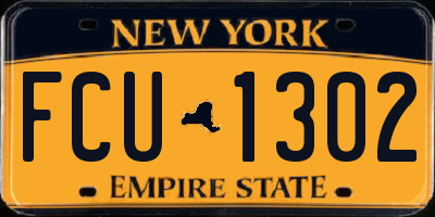 NY license plate FCU1302