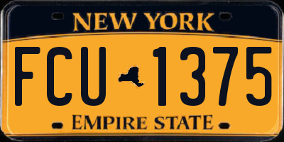 NY license plate FCU1375
