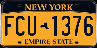 NY license plate FCU1376