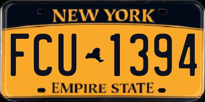 NY license plate FCU1394