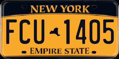 NY license plate FCU1405