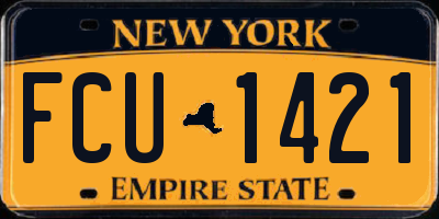 NY license plate FCU1421