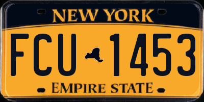 NY license plate FCU1453