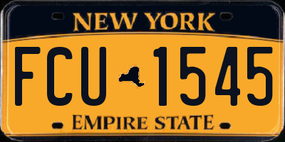 NY license plate FCU1545