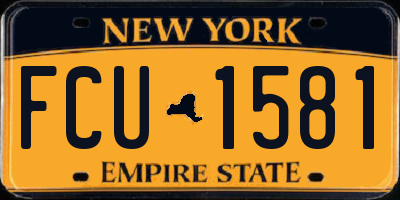 NY license plate FCU1581