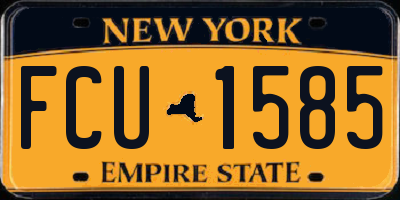 NY license plate FCU1585