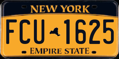 NY license plate FCU1625