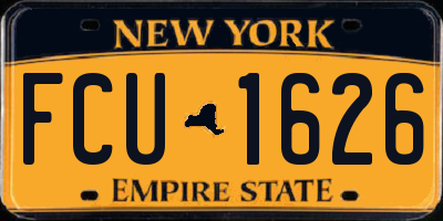 NY license plate FCU1626