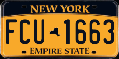 NY license plate FCU1663