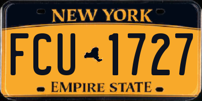 NY license plate FCU1727