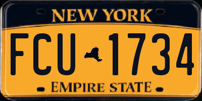 NY license plate FCU1734