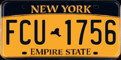 NY license plate FCU1756