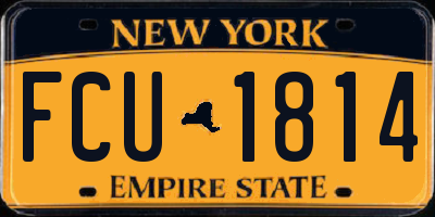 NY license plate FCU1814
