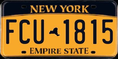 NY license plate FCU1815
