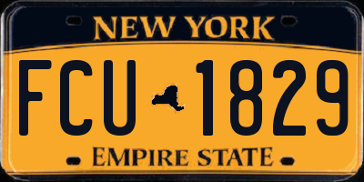NY license plate FCU1829