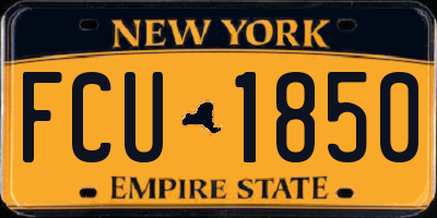NY license plate FCU1850