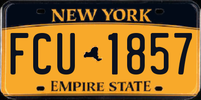 NY license plate FCU1857