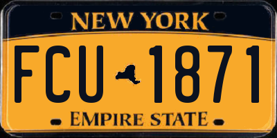 NY license plate FCU1871