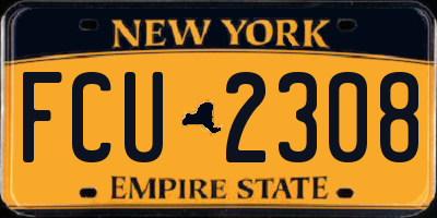 NY license plate FCU2308
