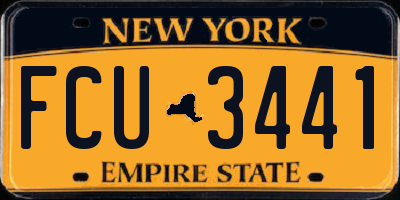 NY license plate FCU3441