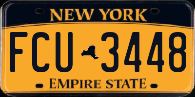 NY license plate FCU3448