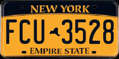 NY license plate FCU3528