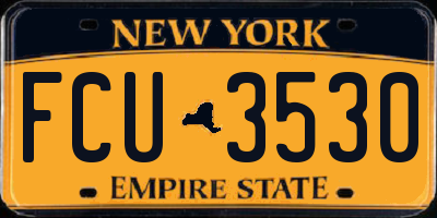 NY license plate FCU3530