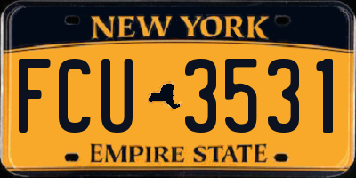 NY license plate FCU3531