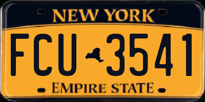 NY license plate FCU3541