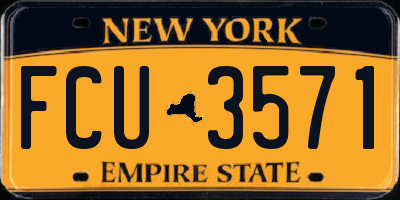 NY license plate FCU3571