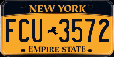NY license plate FCU3572
