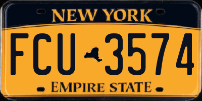 NY license plate FCU3574